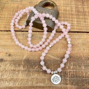 ✨ROSE QUARTZ STONE BEAD MALA NECKLACE/WRAP BRACELET 6mm